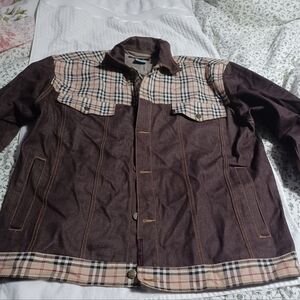 Men's Brown and Beige Plaid Jacket Size XL, Pant size 40. Jacket Pit to Pit 27